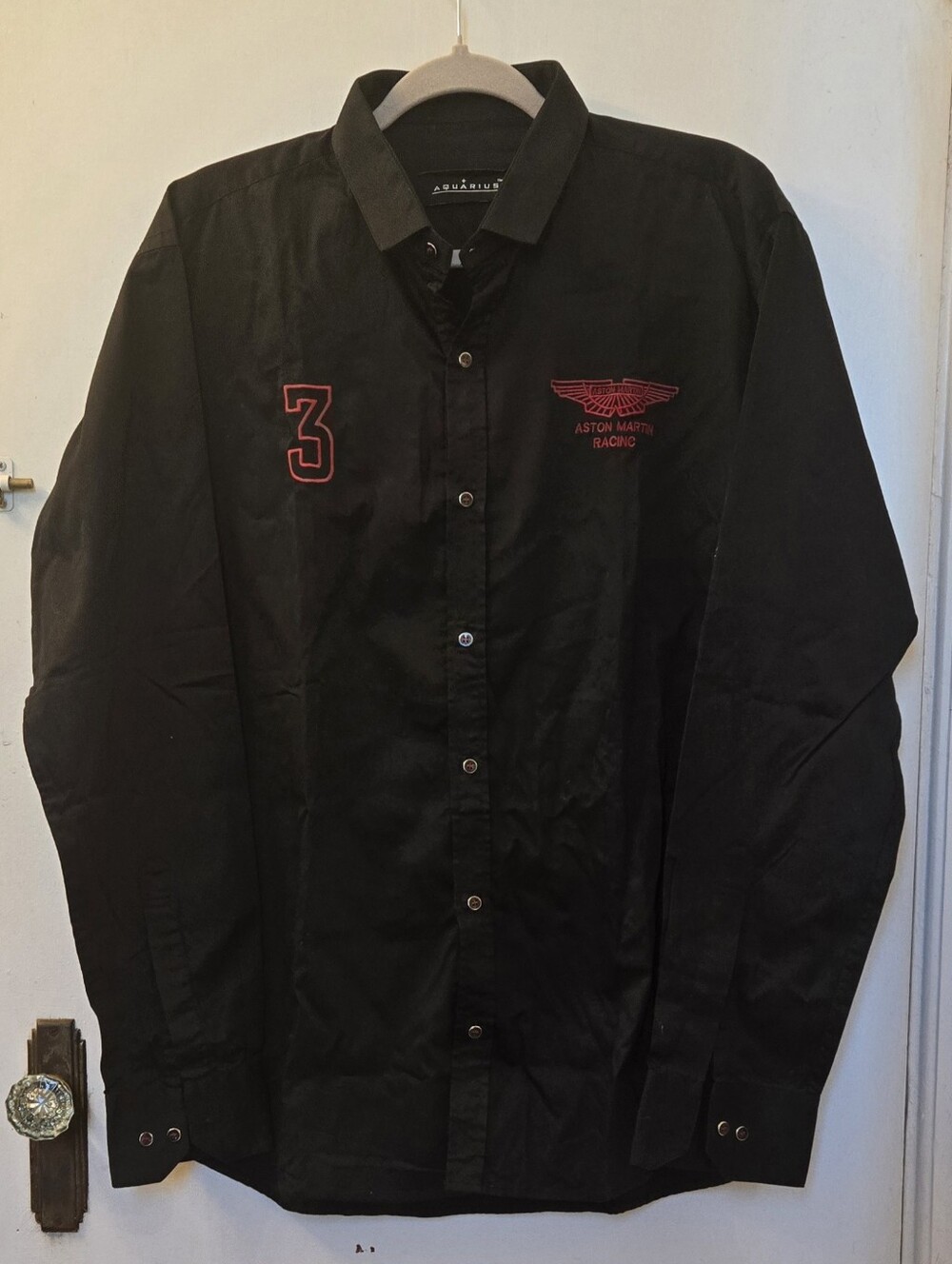 Aston Martin Racine Men's Black Button-Up Shirt Jacket  size XXL